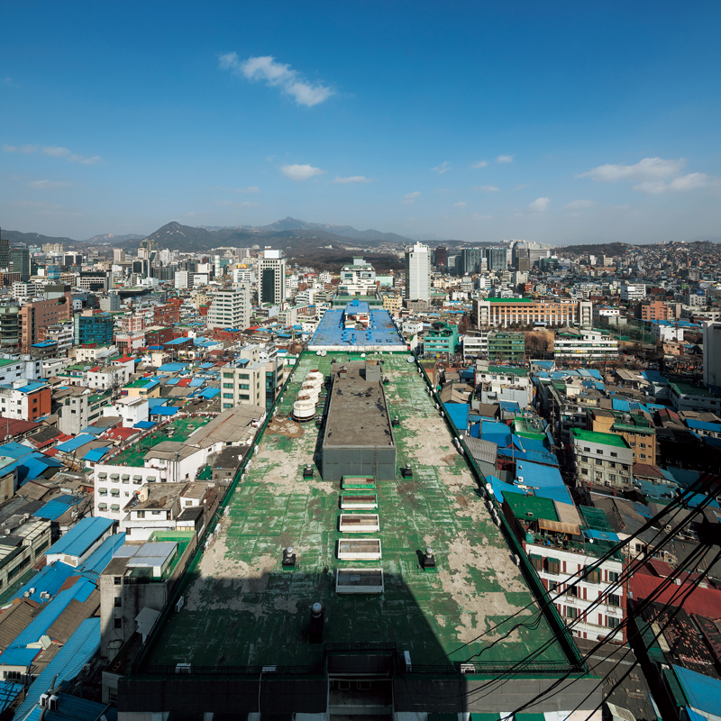 Вид с крыши торгового центра Цзиньян